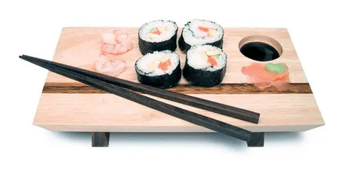 Mountain Woods Sushi Serving Set With Premium Chopsticks – Complete Presentation Kit 1