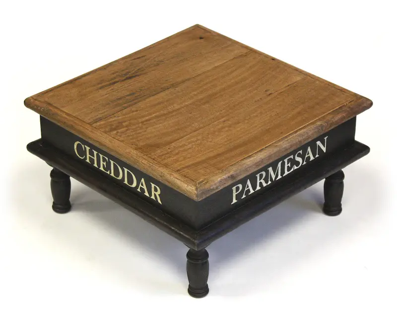 Mountain Woods Tall Mango Wood Pedestal Stand – 14.25" Rustic Serving Base 1