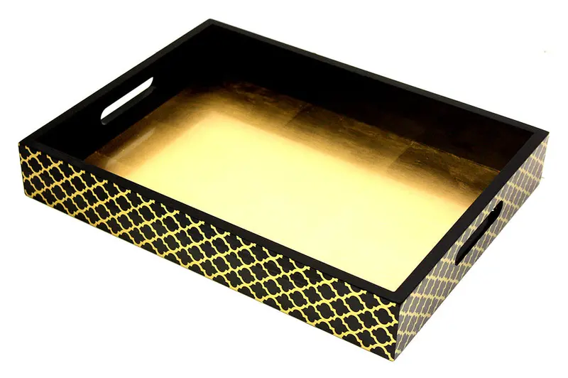 Mountain Woods Victorian-Inspired 14.25" Wooden Serving Tray 1