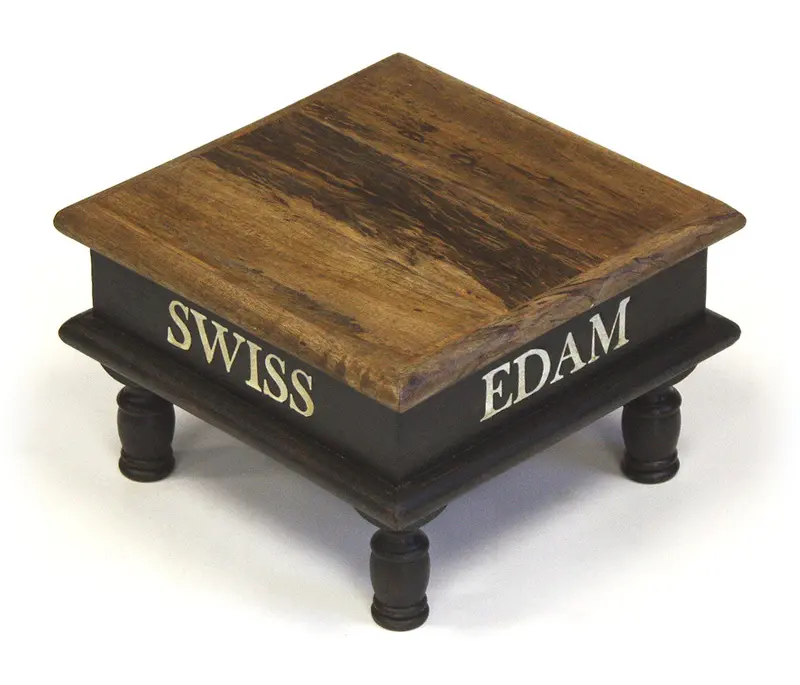 Mountain Woods Vintage-Style Mango Wood Food Pedestal – 9.875" Elevated Display 1