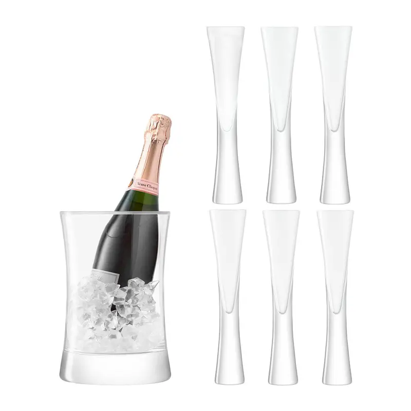 Moya 7-Piece Clear Champagne Glass Set 1