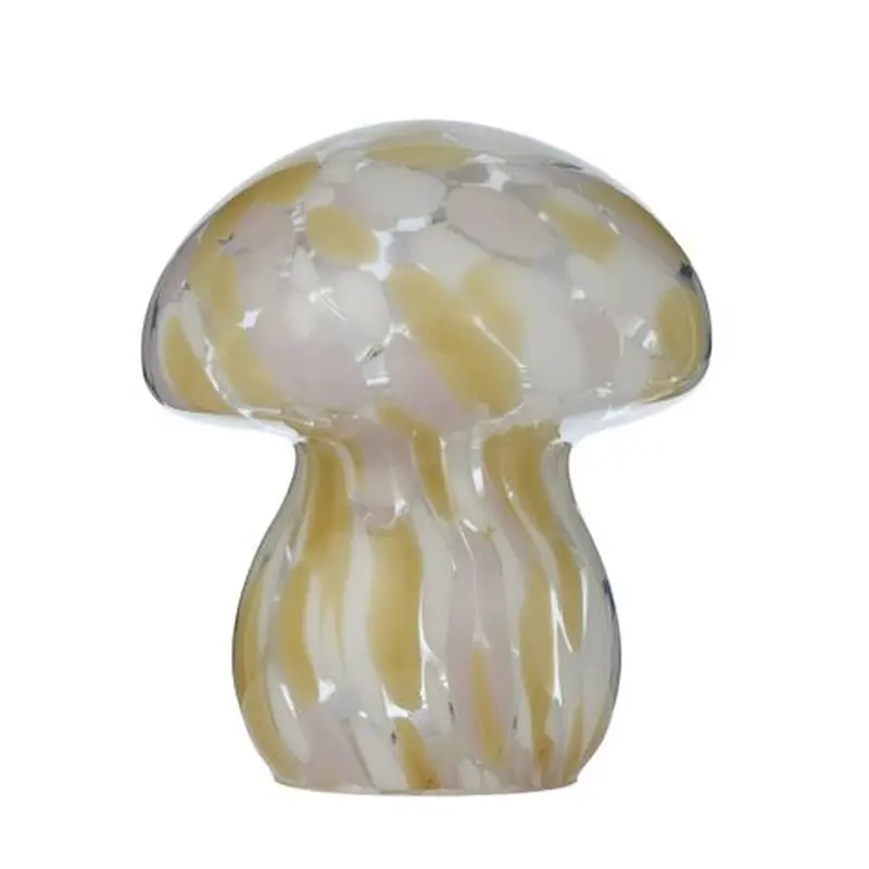 Mushroom Glass Led Night Light – Pink And Amber Glow, 16Cm Height 1