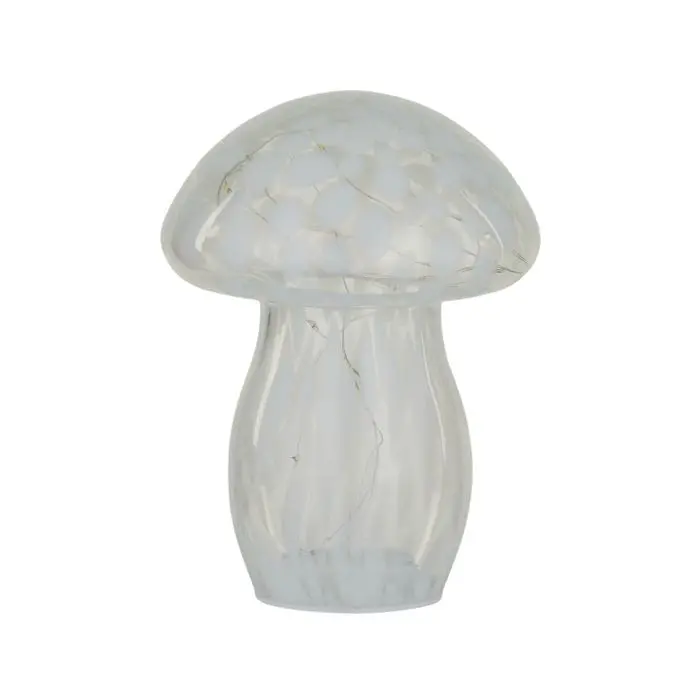 Mushroom Glass Led Table Lamp – Soft White Light, 21Cm Tall 1