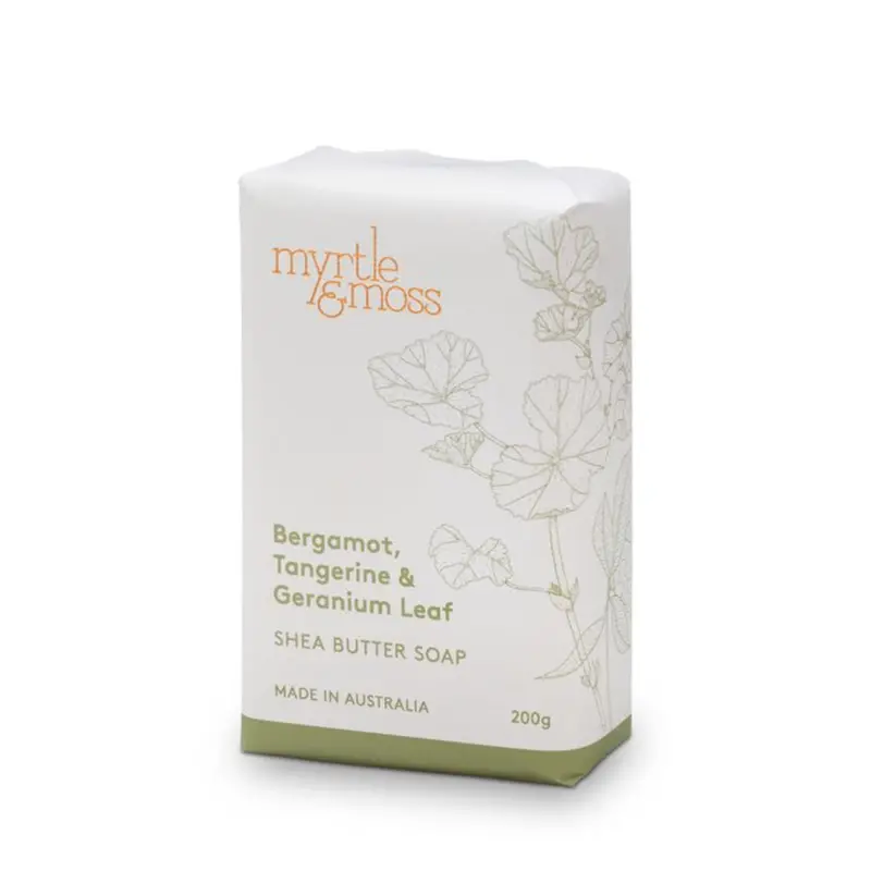 Myrtle And Moss Bergamot, Tangerine & Geranium Shea Butter Soap 1