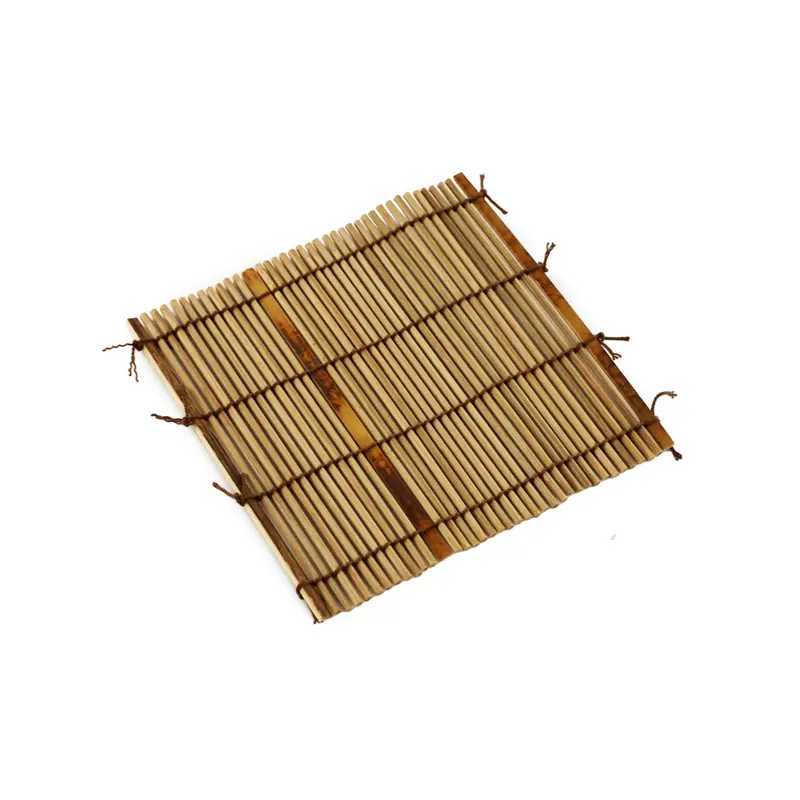 Natural Brown Bamboo Sudare Coaster – 4.3" × 4.3" 1