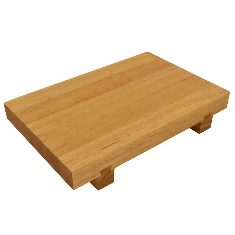 Natural Wood Sushi Geta Serving Board – 10.6" X 7.1" Rectangular Platter 1