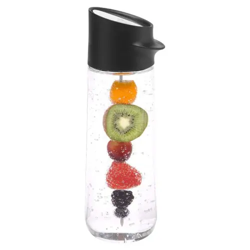 Nuro Black Glass Water Carafe With Built-In Fruit Skewer – 1 L 1