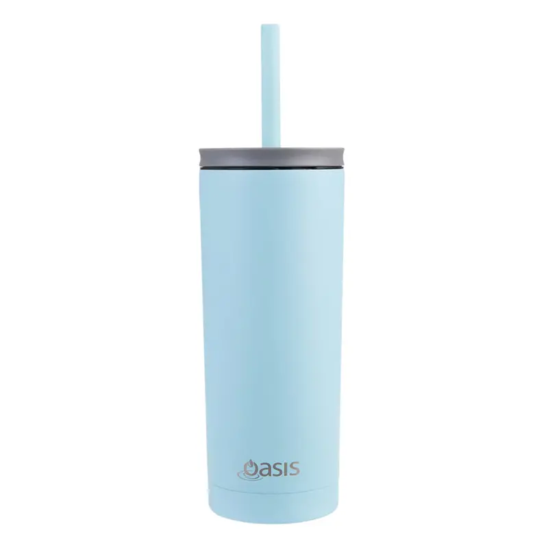 Oasis Vacuum-Insulated Tumbler With Straw – Island Blue, 600Ml 1