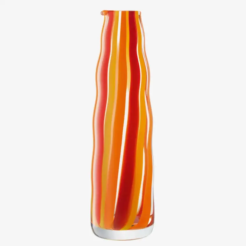 Orange-Red-Yellow Folk Glass Carafe – 1 Liter Capacity 1