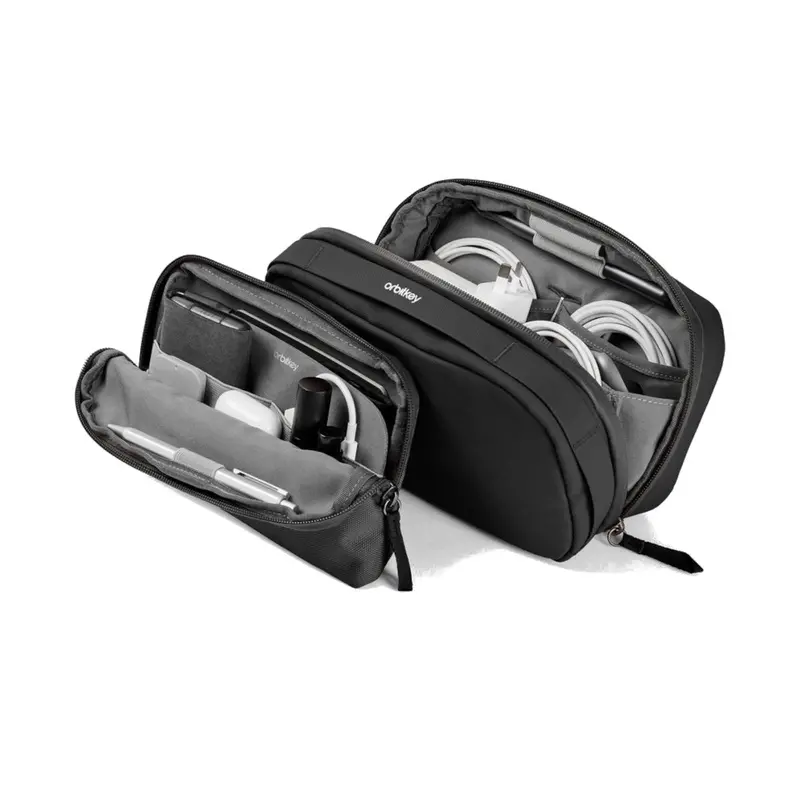 Orbitkey 2-In-1 Tech Accessory Pouch – Compact Black Organizer 1