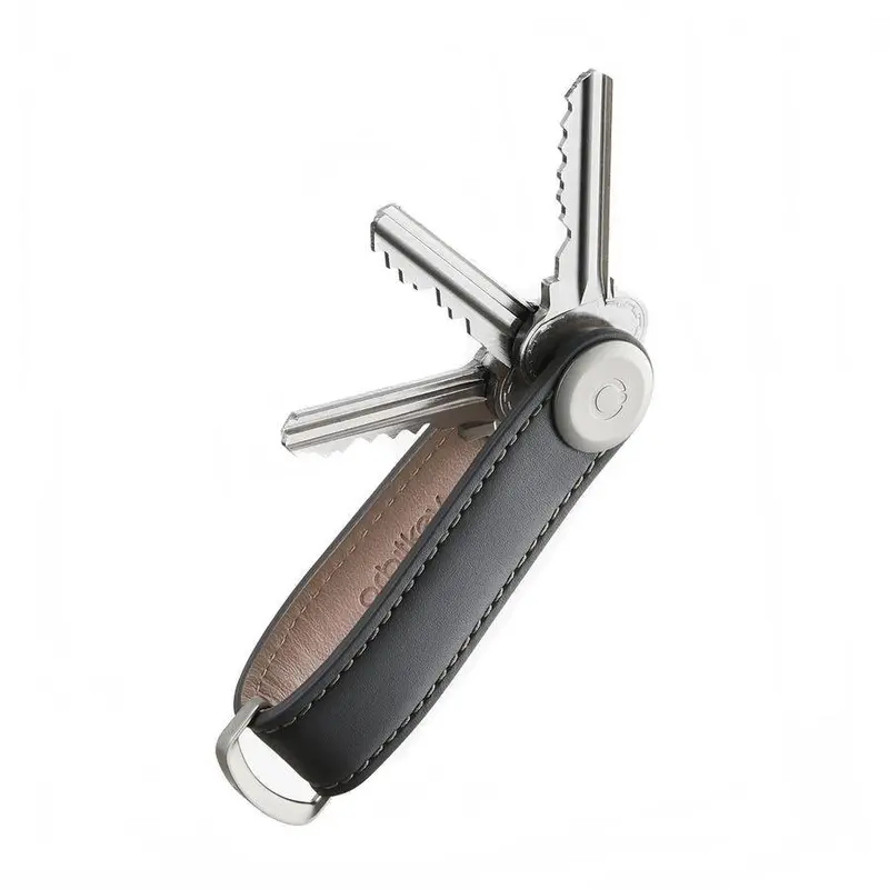 Orbitkey Charcoal Leather Key Organizer – Slim & Secure 1