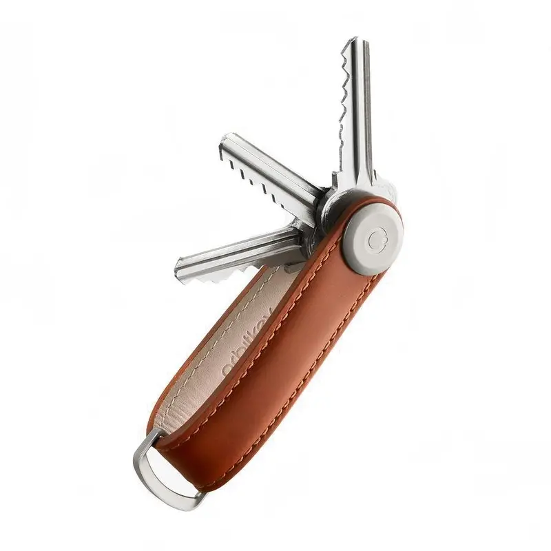 Orbitkey Cognac & Tan Leather Key Organizer – Handcrafted Finish 1