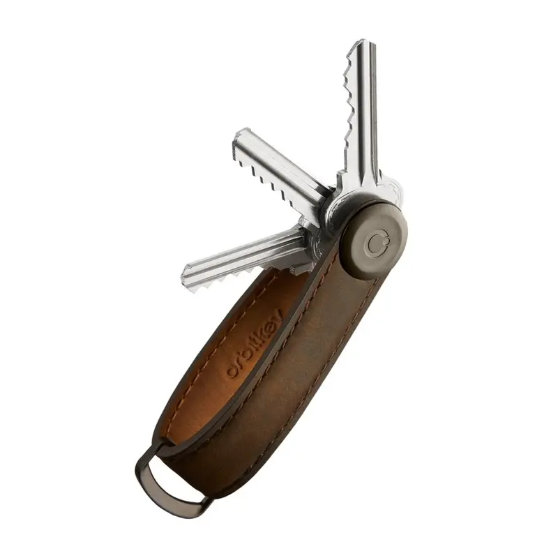 Orbitkey Crazy Horse Leather Key Organizer – Brown 1