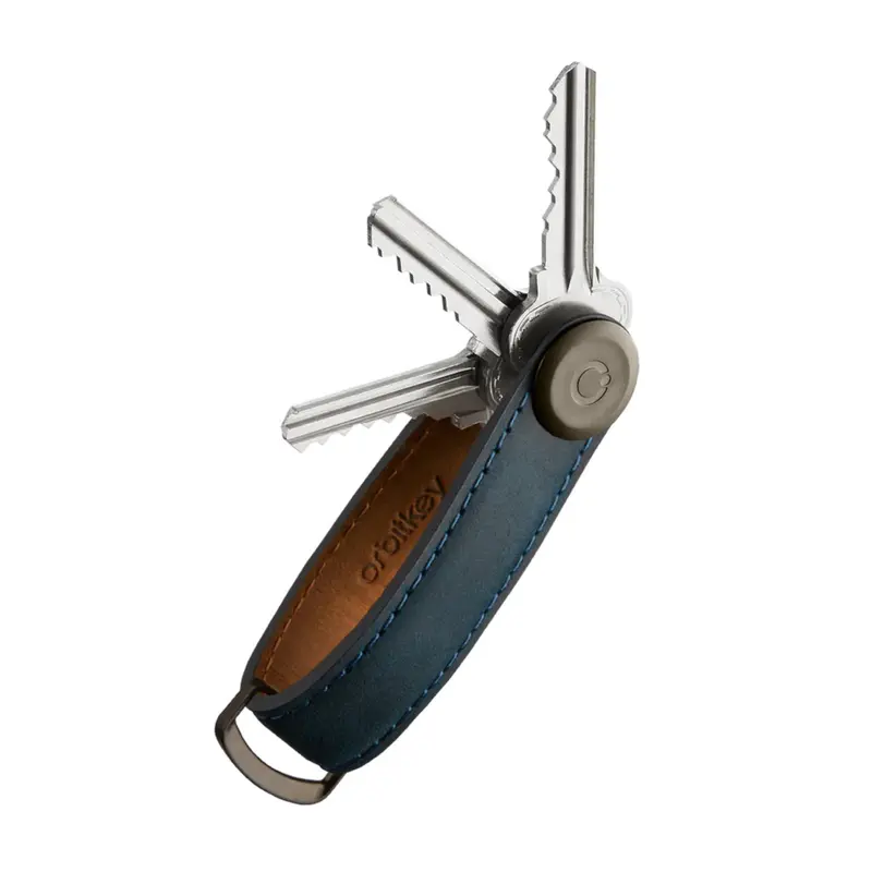 Orbitkey Marine Blue Crazy Horse Leather Key Organizer 1