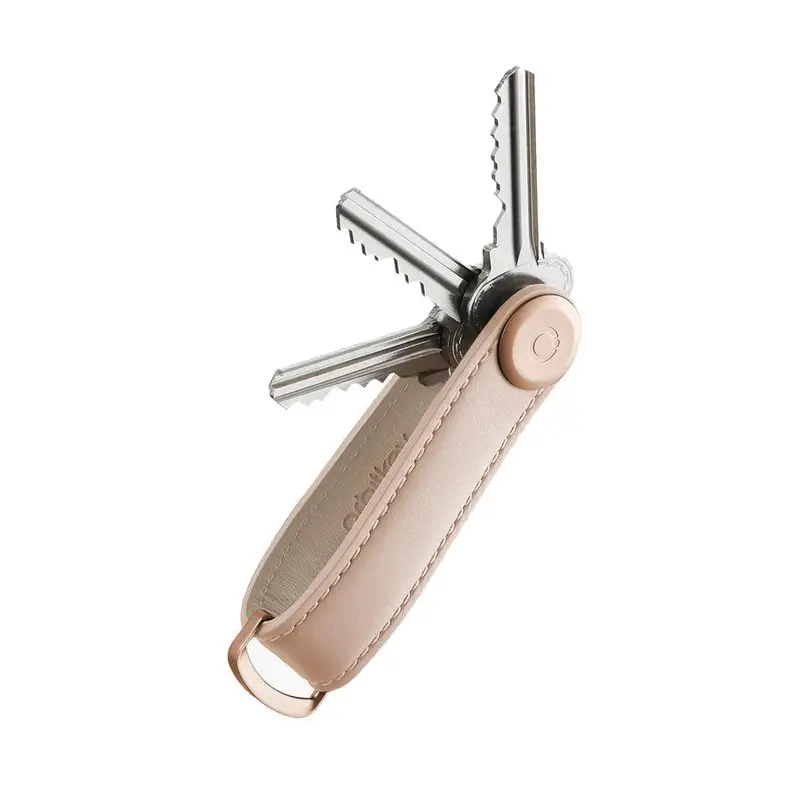 Orbitkey Premium Leather Key Organizer – Blush Pink 1