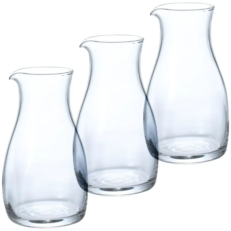 Organic-Shape Glass Sake Server Set – 10 Fl Oz Each, 3-Piece Bundle 1