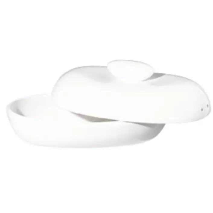 Oversized Porcelain Bread Keeper – 38 Cm, Matte White 1