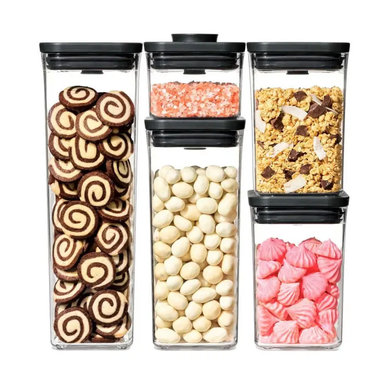 Oxo Pop 2.0 Airtight Storage Container Set – 5-Piece Black 1