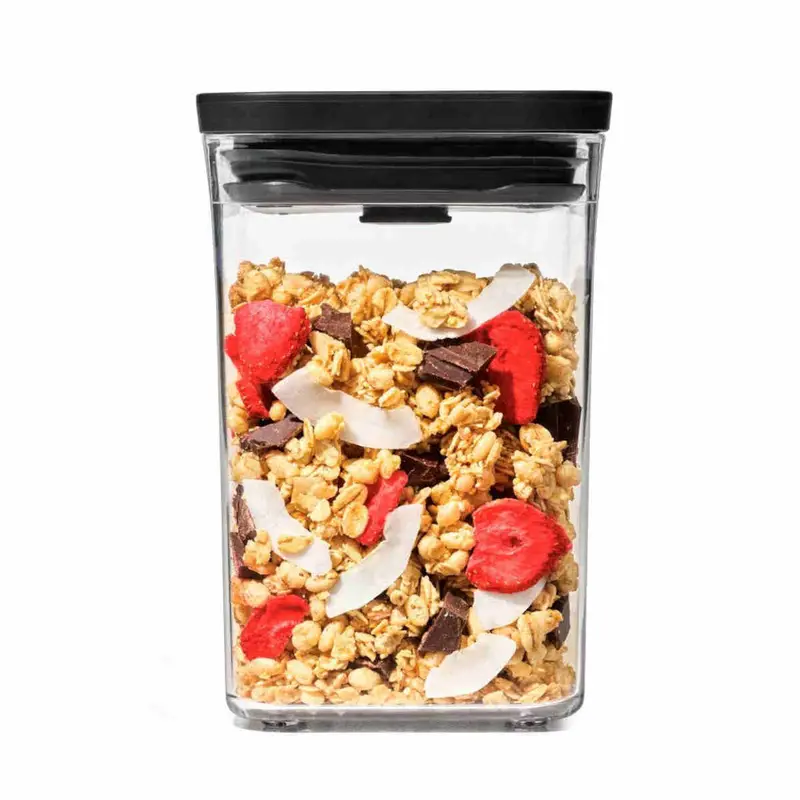 Oxo Pop 2.0 Compact Square Storage Container – Short Profile, Black 1