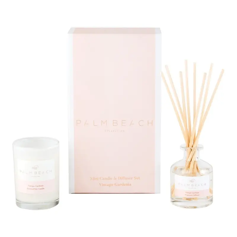 Palm Beach Collection Vintage Gardenia Mini Candle & Diffuser Set 1