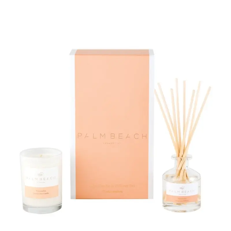 Palm Beach Collection Watermelon Mini Candle And Reed Diffuser Gift Set 1