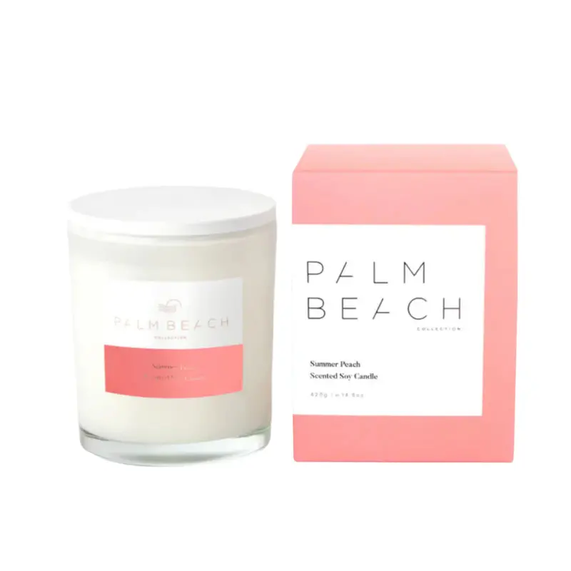 Palm Beach Summer Peach Scented Candle – 420 G Soy Wax, Standard Size 1