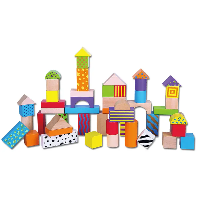 Patterned Building Blocks Set – 50-Piece Creative Construction Toy 1