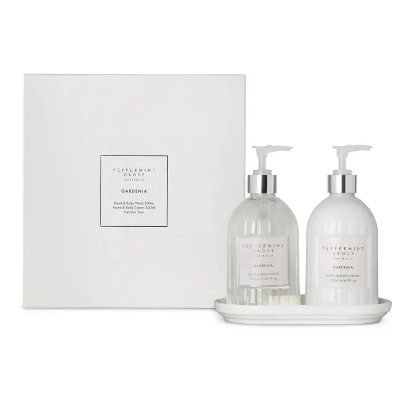 Peppermint Grove Gardenia Hand Care Gift Set – Luxury Soap, Lotion & Hand Wash Trio 1