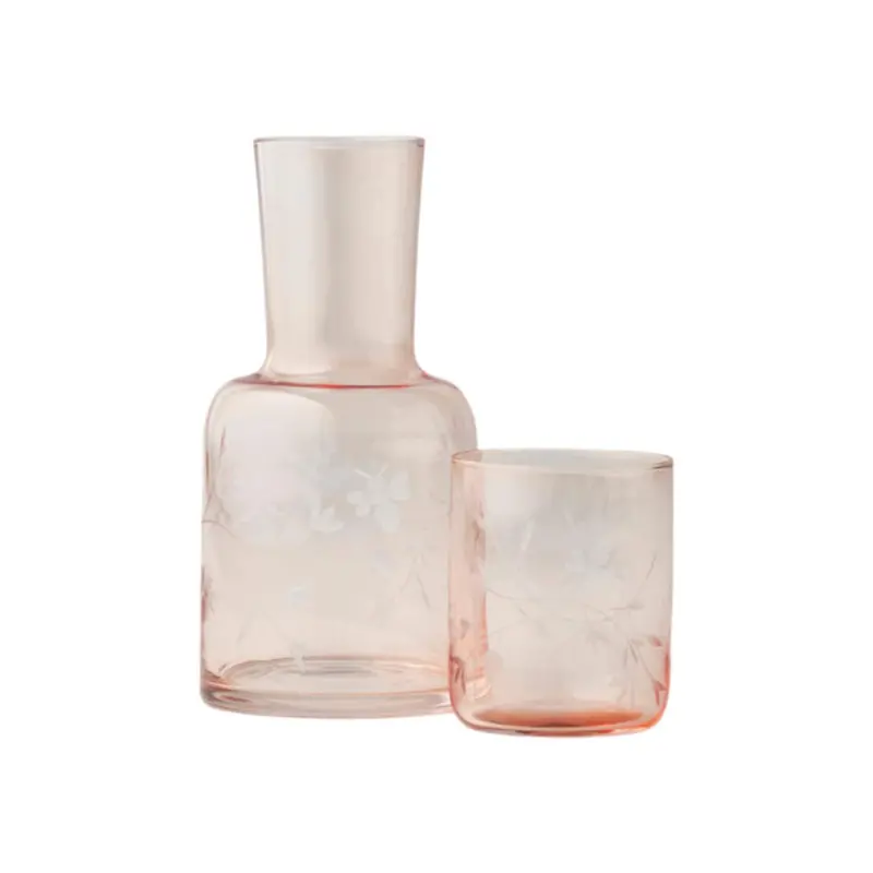 Pilbeam Living Blooming Bee Glass Carafe Set – Pink, 770Ml 1