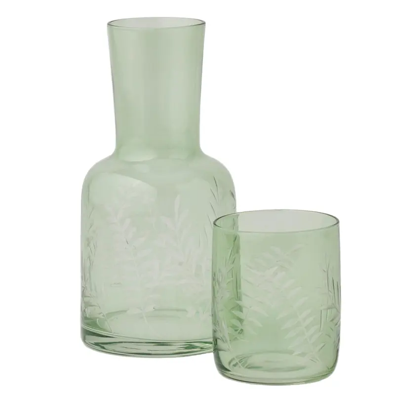 Pilbeam Living Florian Green Glass Carafe Set – 770Ml 1