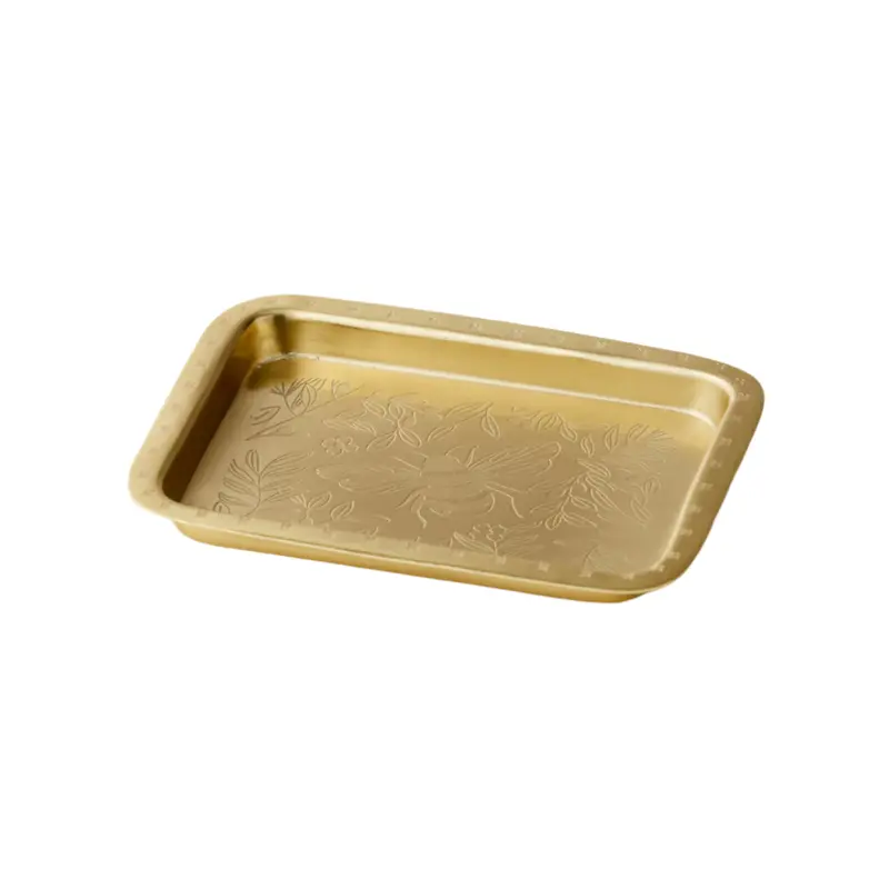 Pilbeam Living Gold Bee Serving Tray – 11 X 14Cm Metallic Accent 1