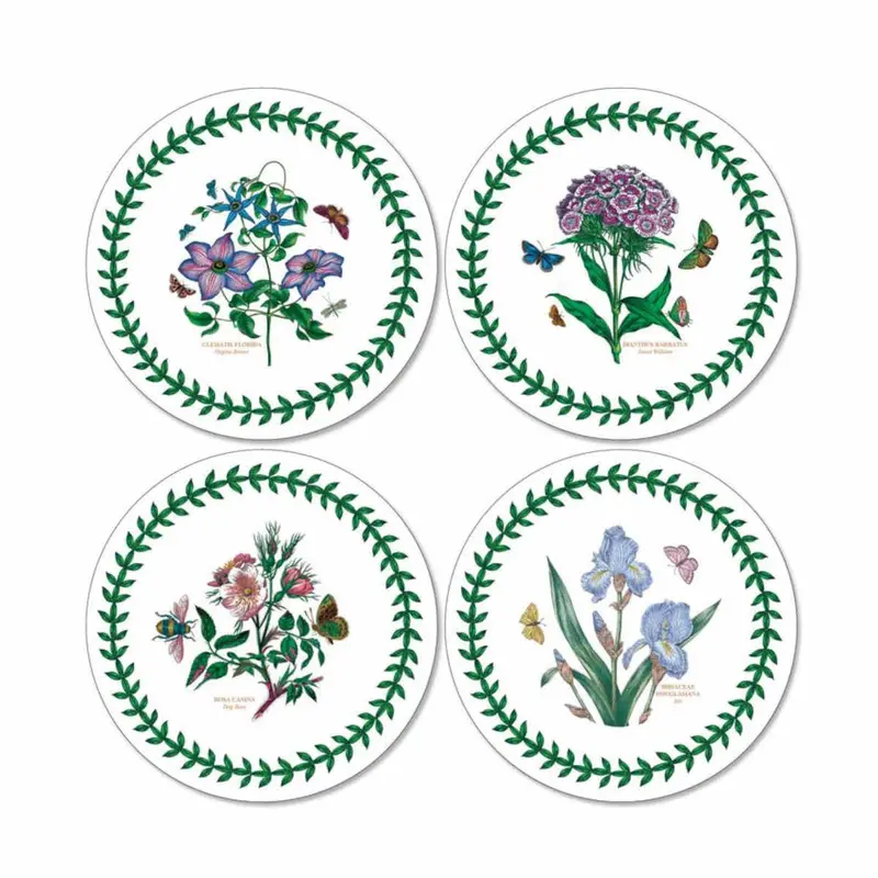 Pimpernel Botanic Garden Round Coaster Set – 4-Piece Decorative Protection 1