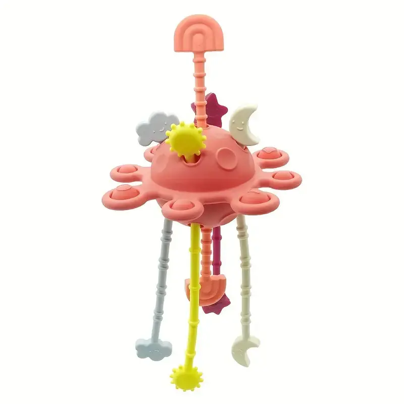 Pink Silicone Pull Toy For Infants – Gentle Motor Skill Development 1