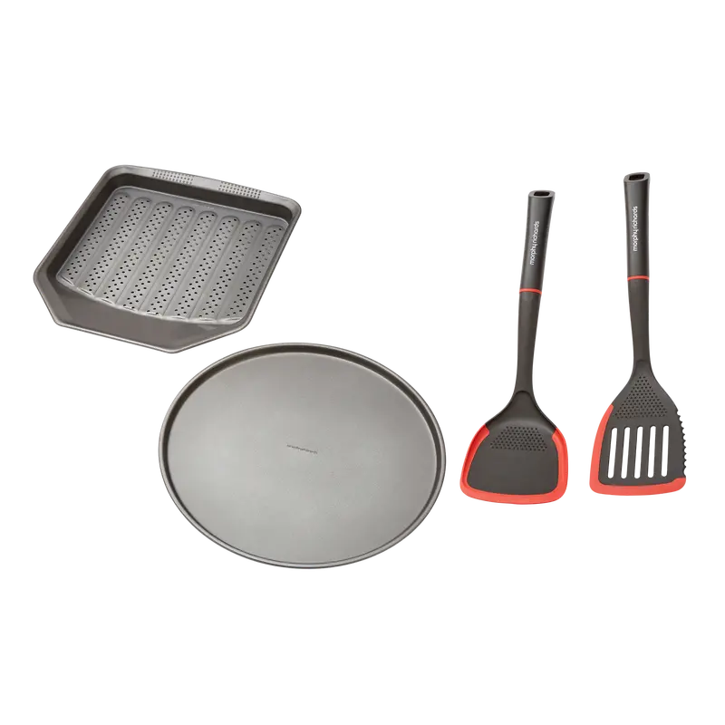 Pizza Pan & Crisper Tray Combo With Slotted And Solid Turner Set 1