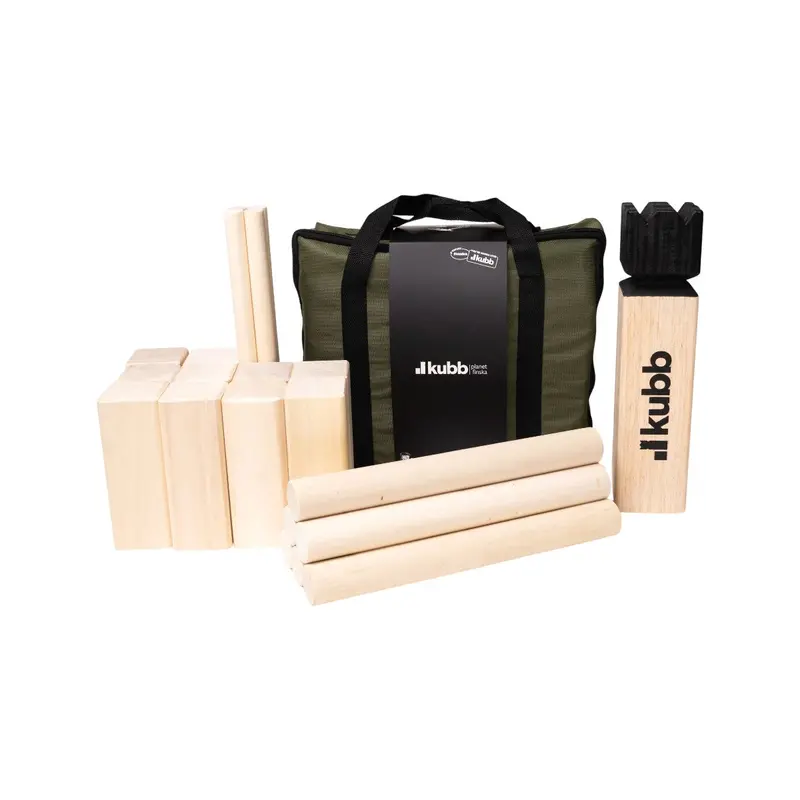 Planet Finska Original Kubb Set With Green Travel Bag & Black Crown 1