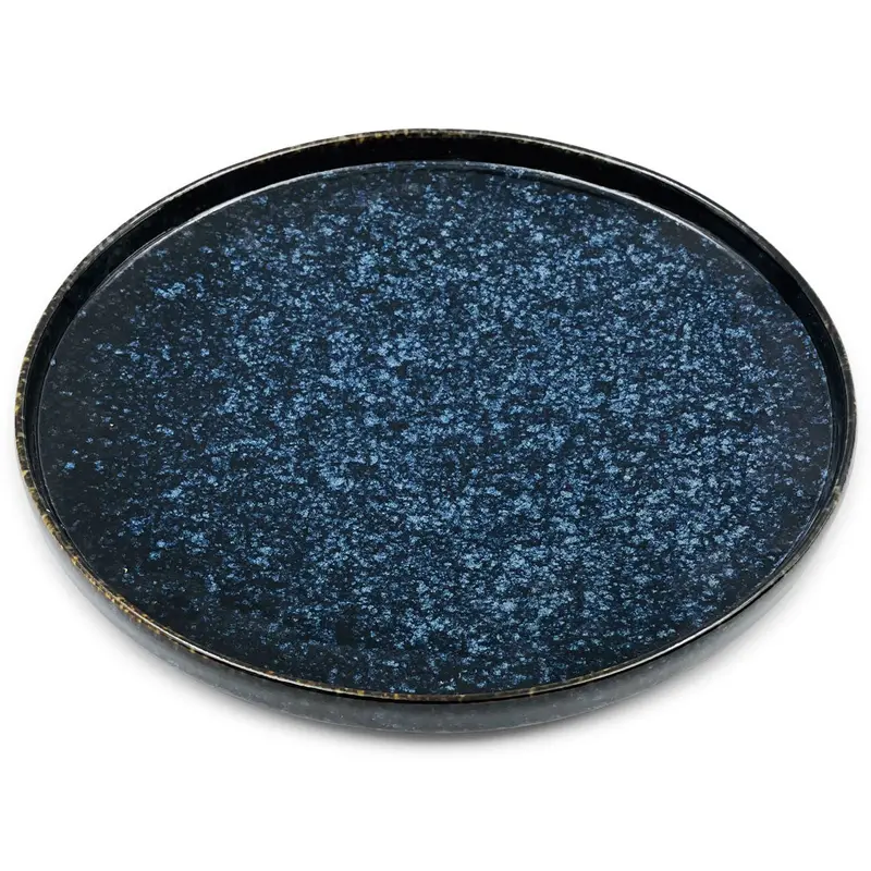 Porcelain Blue Star Dinner Plate – 10.5-Inch Rimmed Ceramic Serving Platter 1