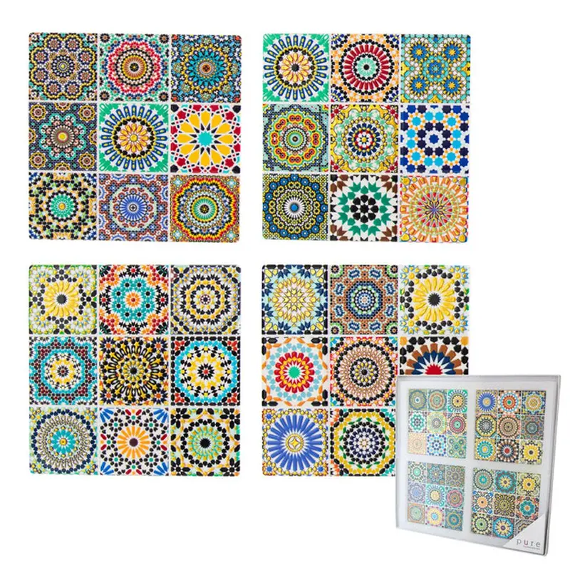 Pure Christmas Hepburn Square Ceramic Coaster Set – 4-Pack 1