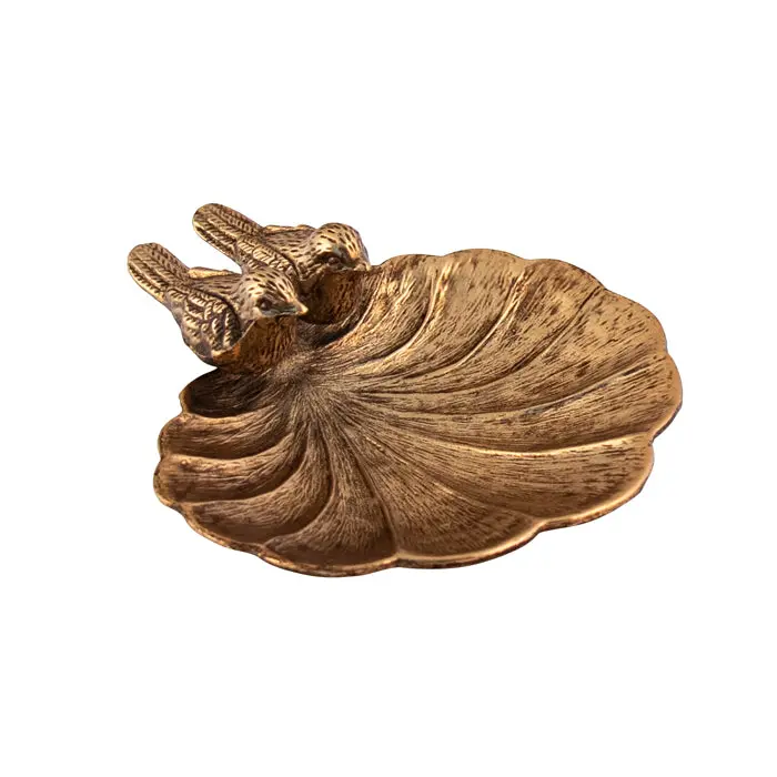 Pure Christmas Pewter Bird Trinket Dish – Terracotta Gold, 11 Cm 1