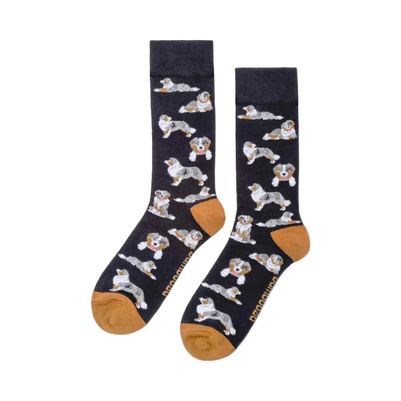 Pussyfoot Australian Shepherd Black Crew Socks 1