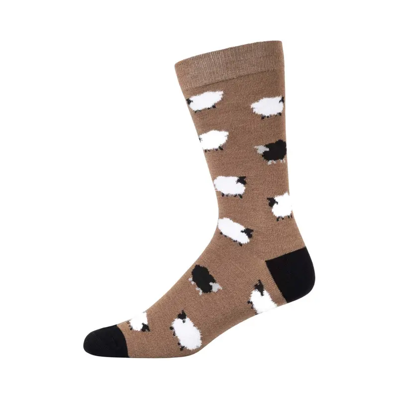 Pussyfoot Fluffy Taupe Sheep-Design Comfort Socks 1