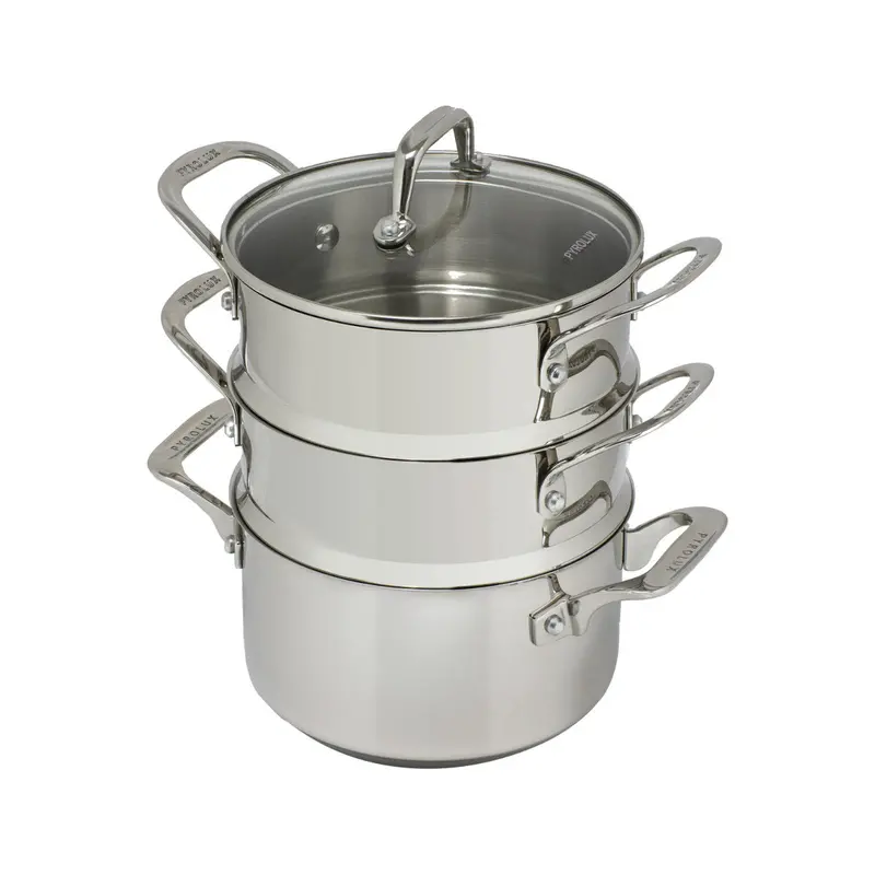 Pyrolux Pyrosteel 3-Layer Stainless Steel Steamer Set – 18Cm 1