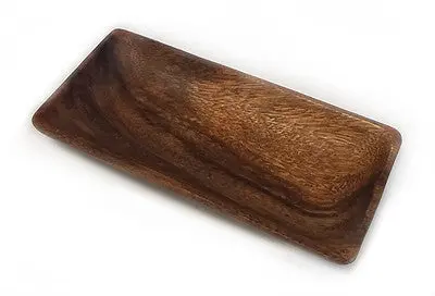 Rectangular Acacia Serving Bowl – Mountain Woods Brown Minimalist Design, 7.3 Inches 1