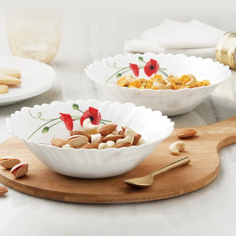 Red Carnation Multipurpose Serving Bowl Set – 2-Pack 1