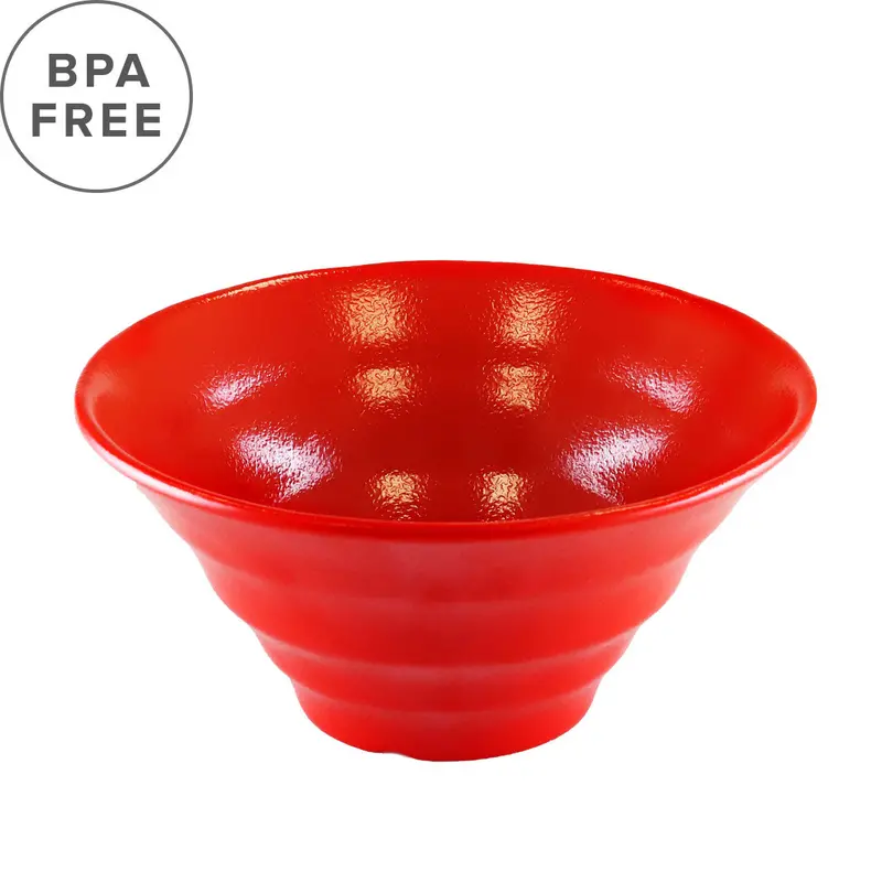 Red Grainy Melamine Noodle Bowl – 57 Fl Oz, 8.7" Diameter 1
