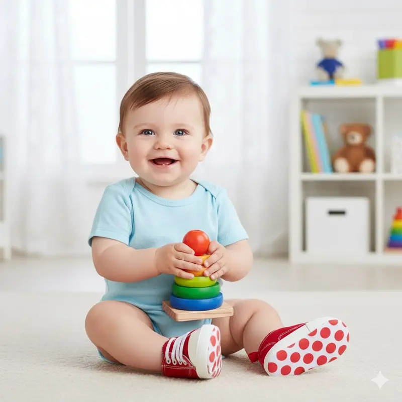 Red Polka Dot Sneakers For Baby Boys 1