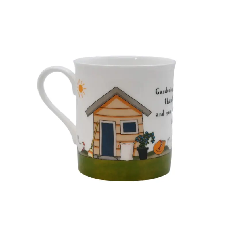 Red Tractor Garden Therapy Ceramic Mug – 300Ml Botanical Theme 1