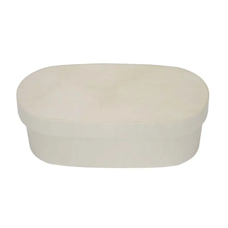 Replacement Lids For Coco Wooden Oval Takeout Boxes – 3.7" X 7.75" (25 Pcs) 1