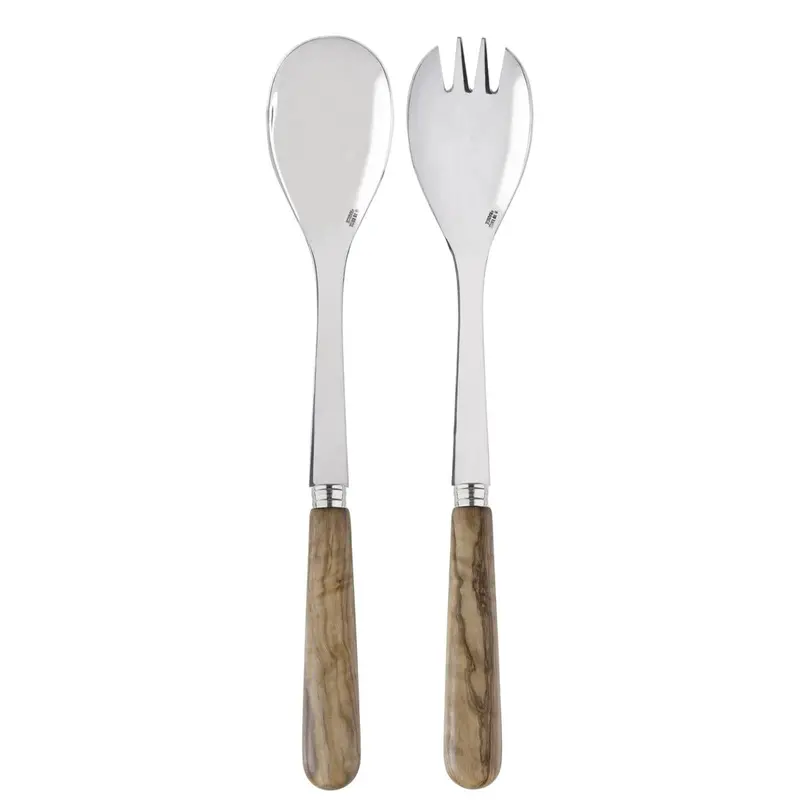 Sabre Lavandou Olive Wood Salad Serving Set – 2-Piece, 26Cm 1