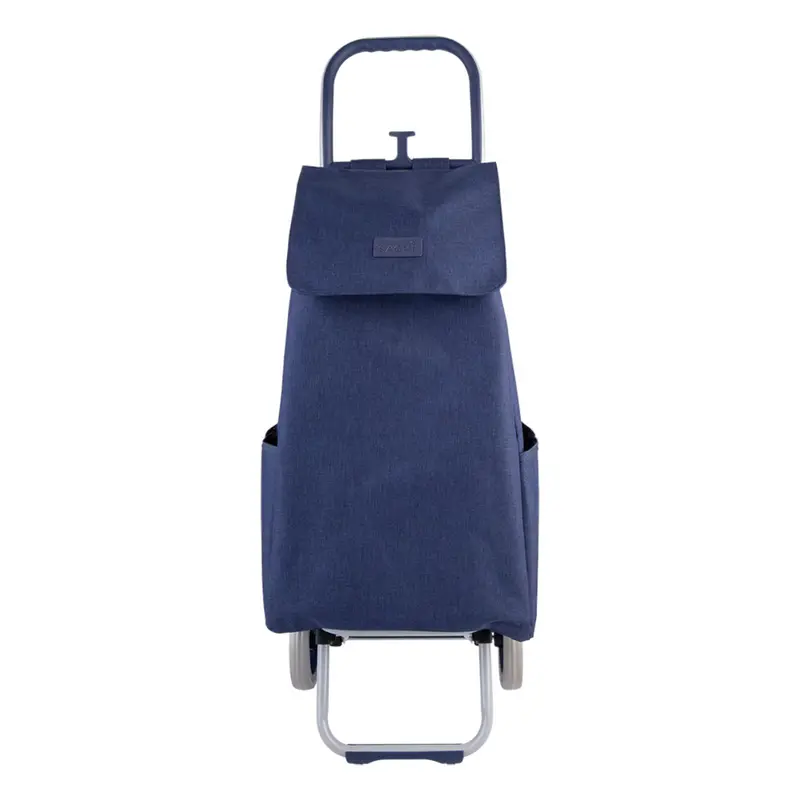 Sachi Swift Navy Blue Foldable Shopping Trolley – Compact & Durable Rolling Basket 1