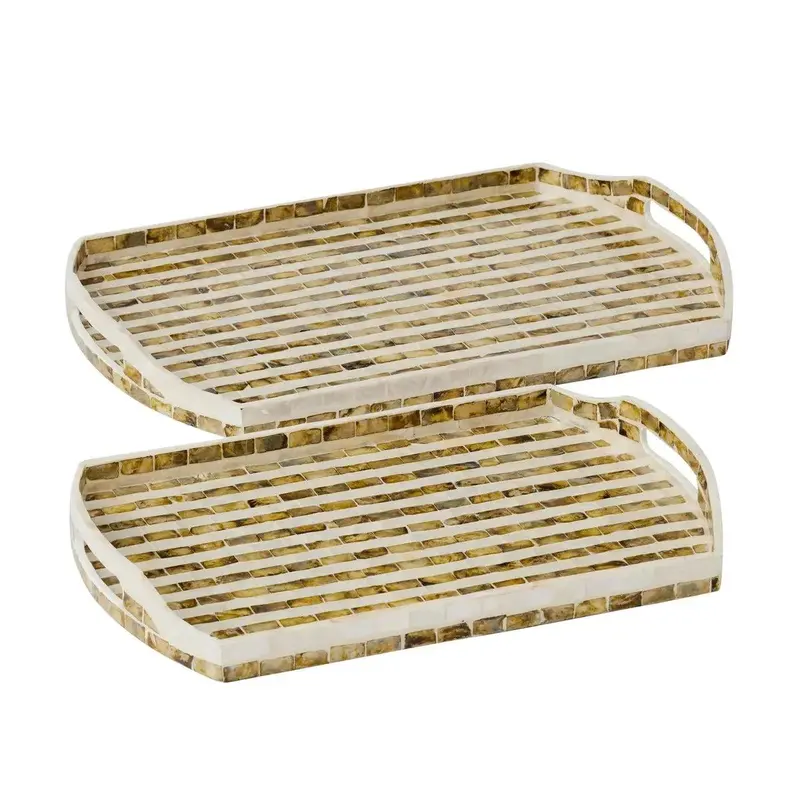 Salerno Inlay Serving Tray – Olive Finish, Large (51 X 35 X 5 Cm) 1